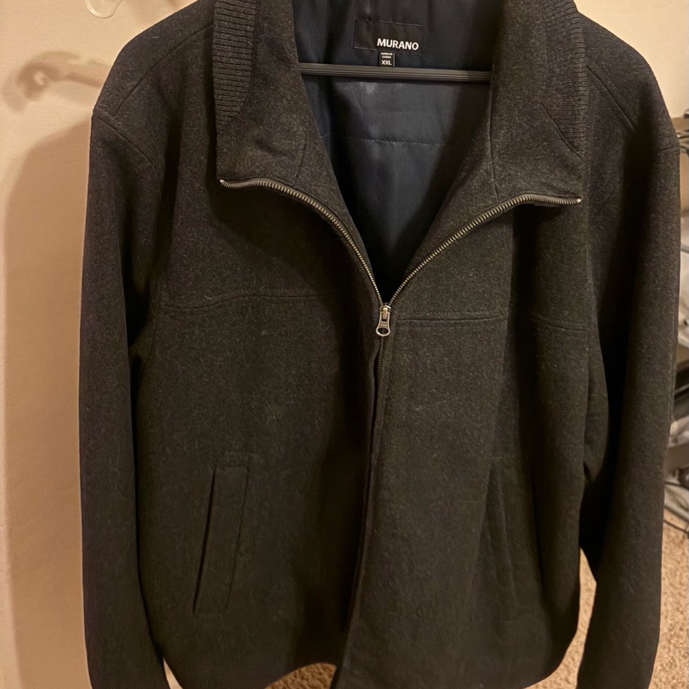 Murano Men's Charcoal Zip-Up coat